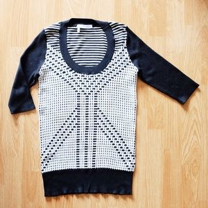 NWOT 10 Crosby Derek Lam geometric silk sweater
